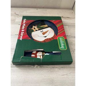 LRI holiday ceramic cake plate and server